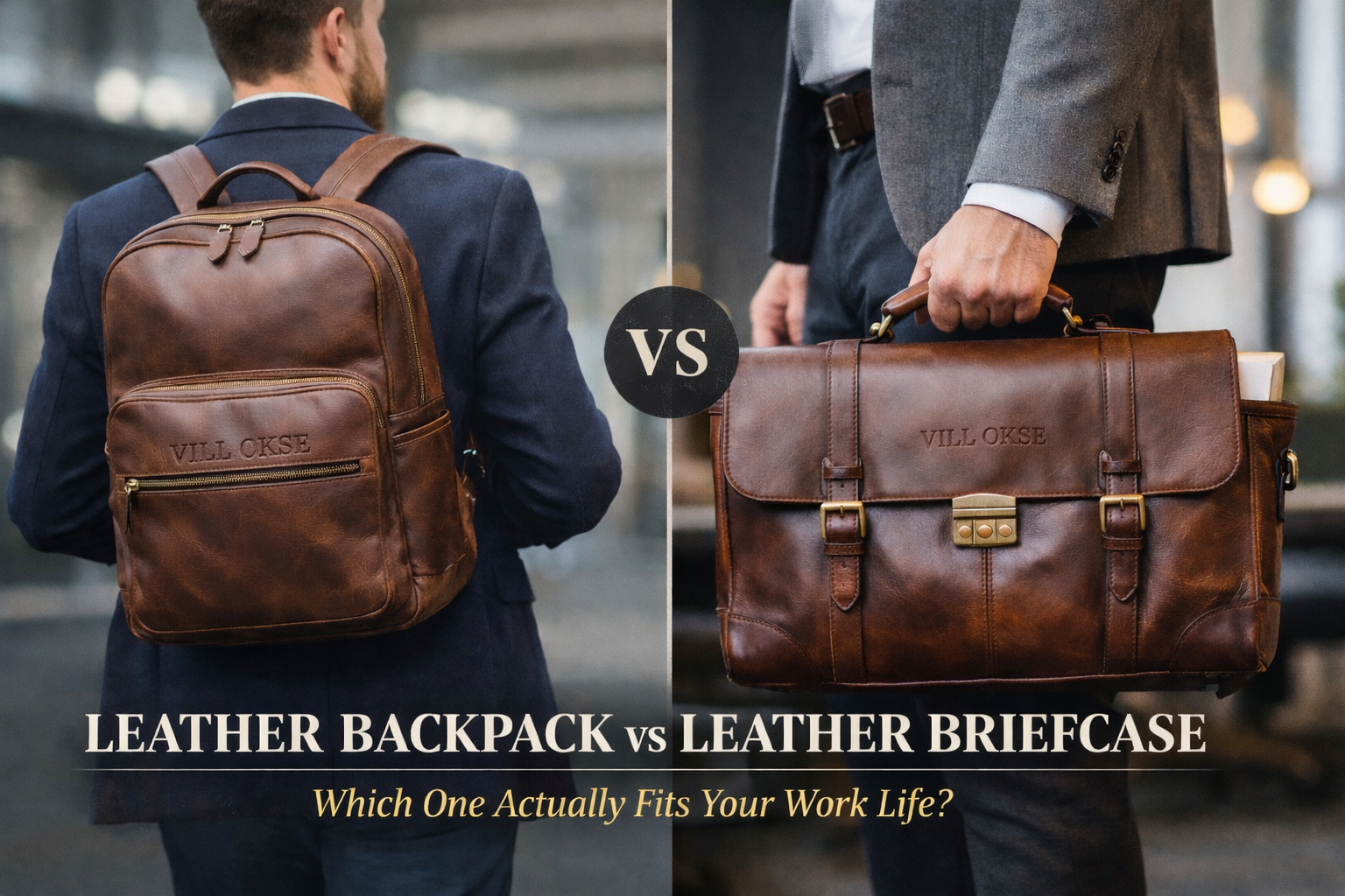 Leather Backpack vs Leather Briefcase Which One Actually Fits Your Work Life? - VILL OKSE