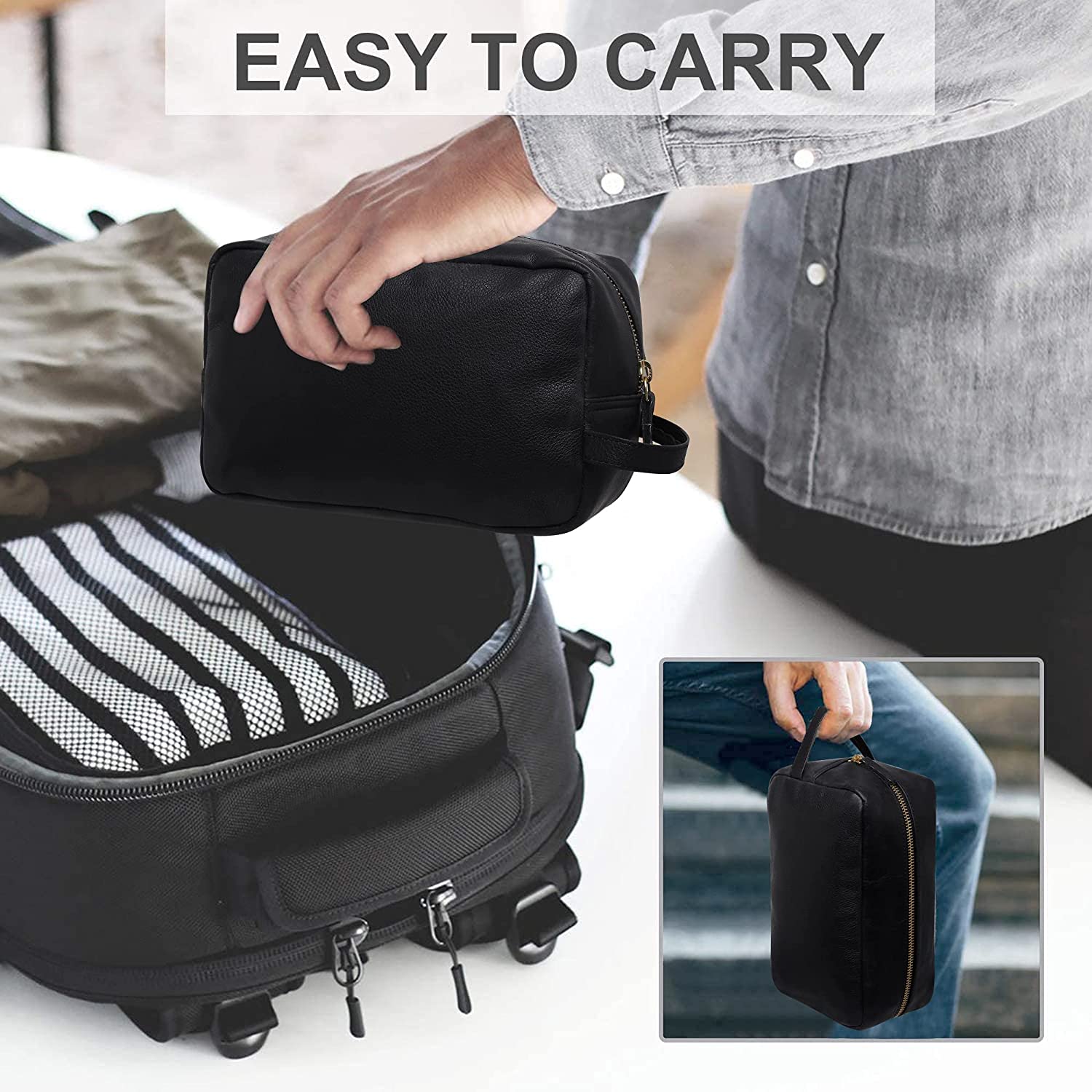 VILL OKSE Black Toiletry Bag