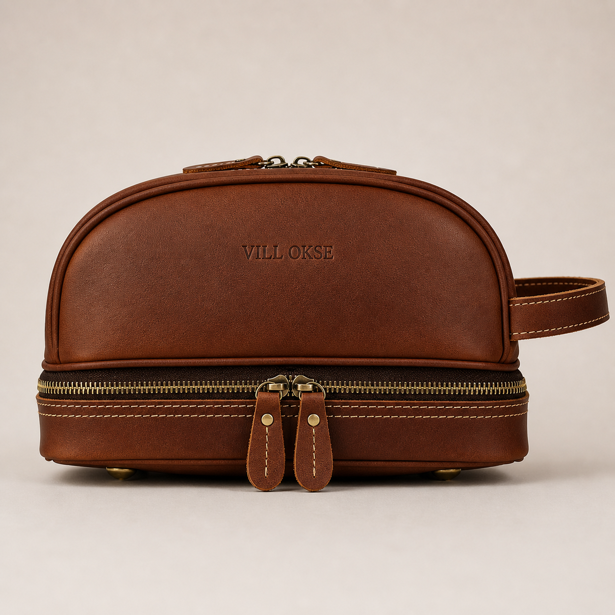 Atlas Leather Dopp Kit (Cognac VT Leather)