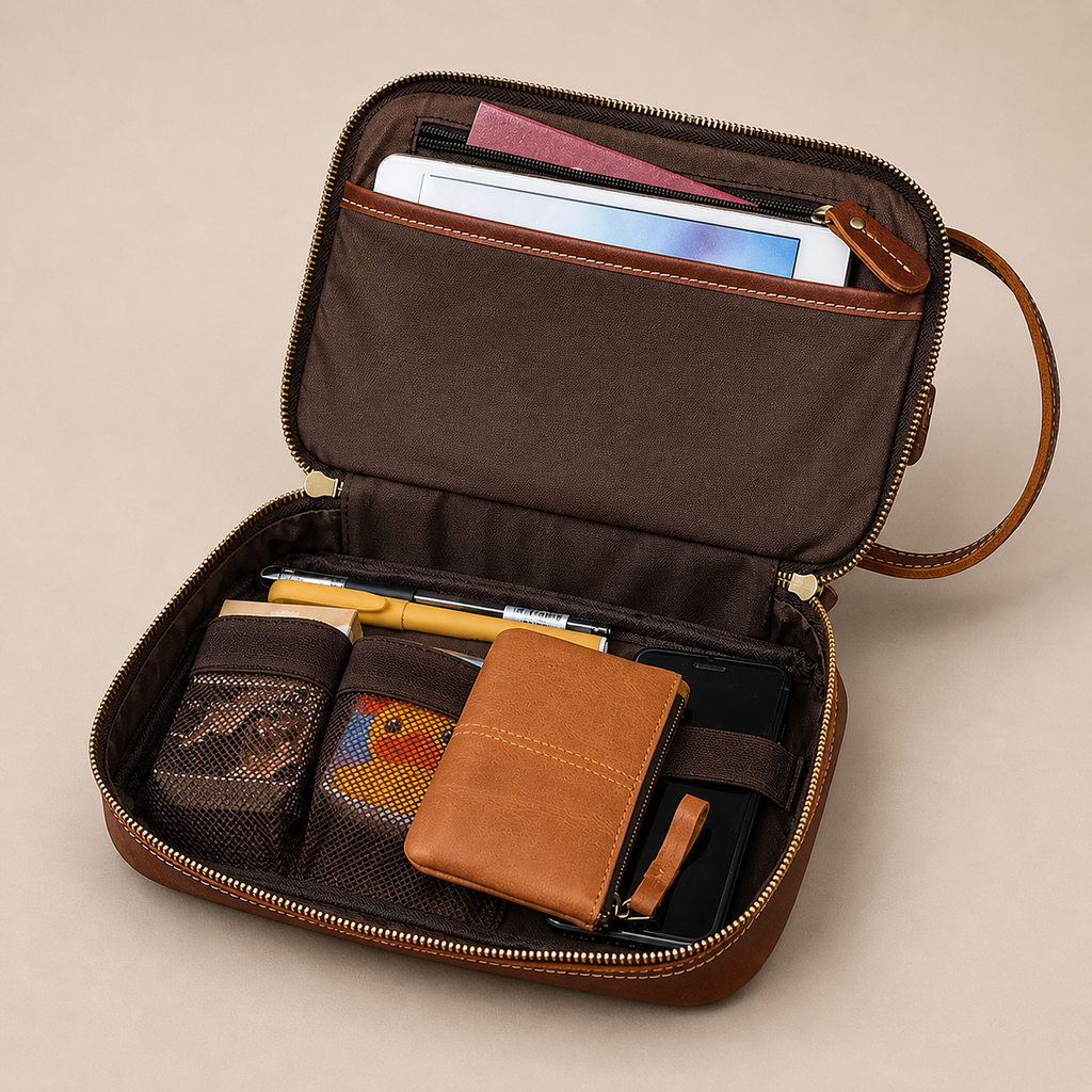 Atlas Leather Dopp Kit (Cognac VT Leather)