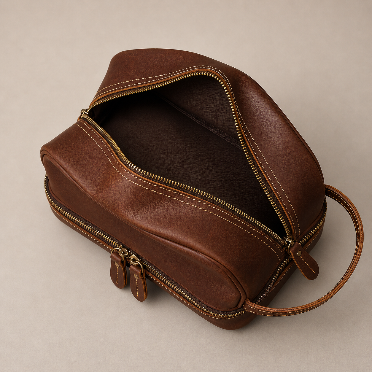 Atlas Leather Dopp Kit (Cognac VT Leather)