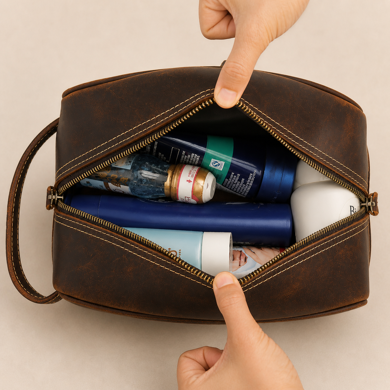 Atlas Leather Dopp Kit (Crazy Horse Leather)