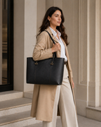 AVA LEATHER TOTE BAG ( BLACK NAPPA )