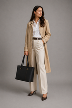 AVA LEATHER TOTE BAG ( BLACK NAPPA )