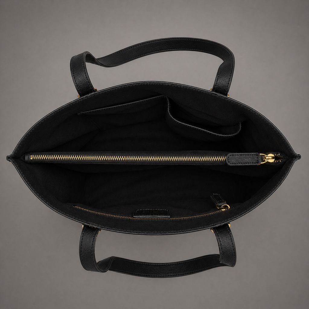 AVA LEATHER TOTE BAG ( BLACK NAPPA )