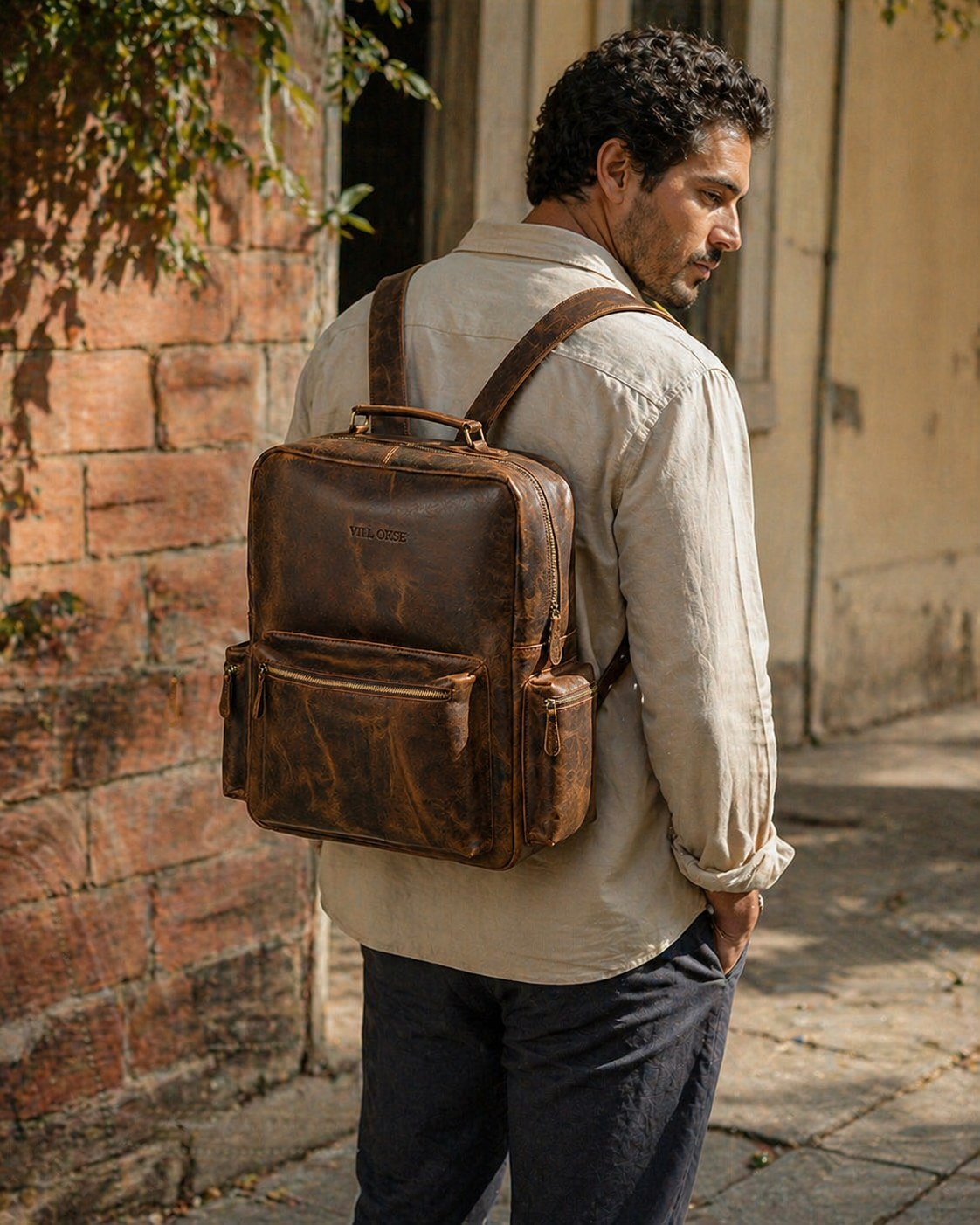 Barclay Leather Backpack (Oak Brown Hunter)