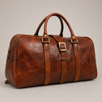 Bjorn Leather Weekender Bag (Cognac Oil Pull-Up)