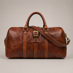 Bjorn Leather Weekender Bag (Cognac Oil Pull-Up)