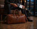 Bjorn Leather Weekender Bag (Cognac Oil Pull-Up)