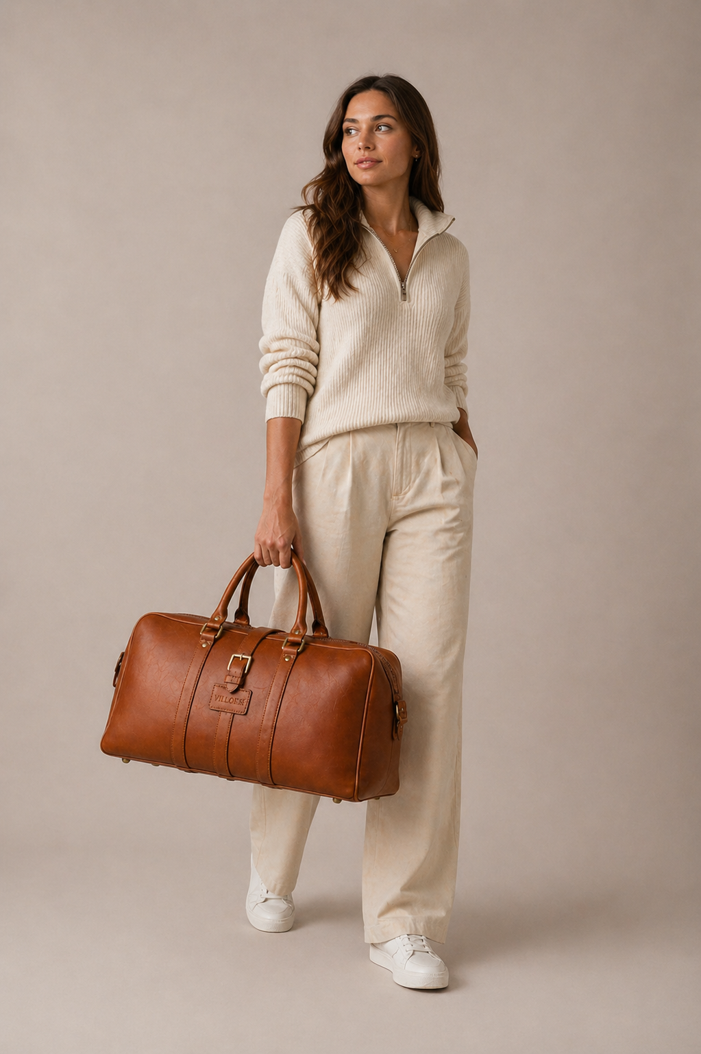 Bjorn Leather Weekender Bag (Cognac VT Leather)