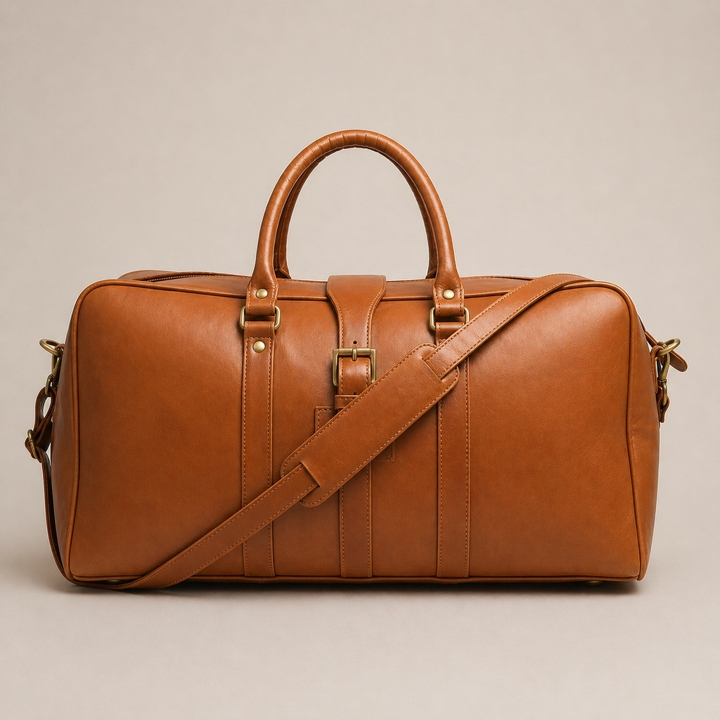 Bjorn Leather Weekender Bag (Cognac VT Leather)