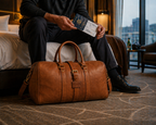 Bjorn Leather Weekender Bag (Cognac VT Leather)