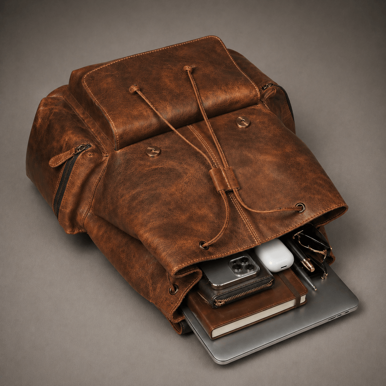 Neil Leather Backpack (Oak Brown Hunter)