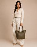 The Lari Leather Handbag for Women ( Ottoman Green )