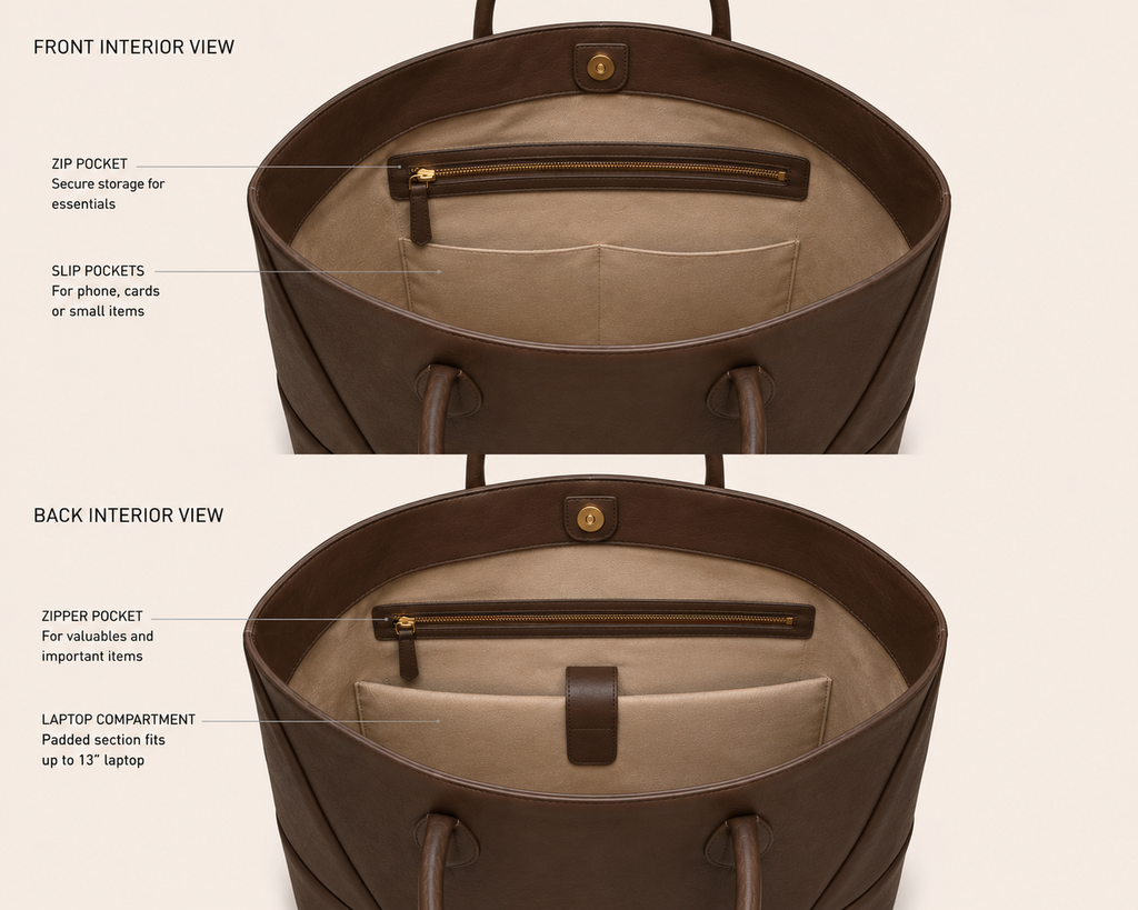 The Lunae Leather Handbag for Ladies ( Executive Coffee )