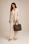 The Lunae Leather Handbag for Ladies ( Executive Coffee )