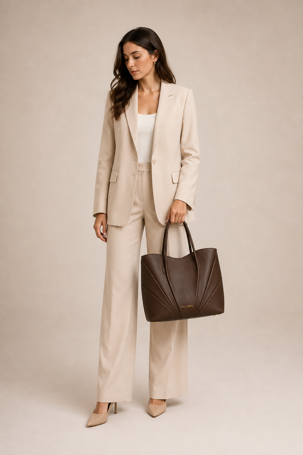 The Lunae Leather Handbag for Ladies ( Executive Coffee )
