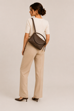 The Irha Leather Sling Bag for Women ( Coffee Brown )