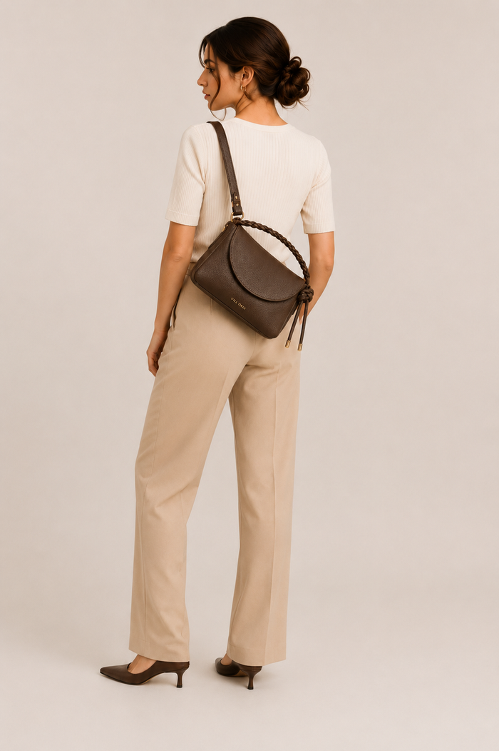The Irha Leather Sling Bag for Women ( Coffee Brown )