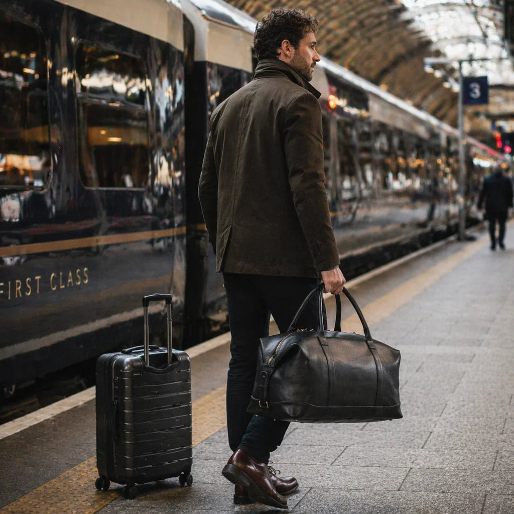 Redoir Leather Weekender Bag (Black Nappa) - VILL OKSE