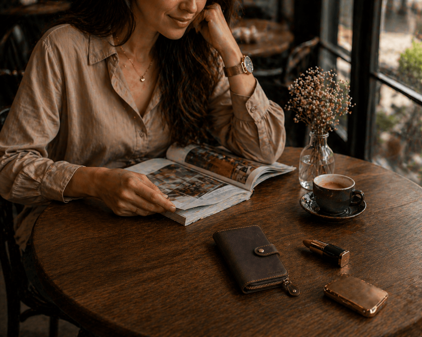 The Jill Leather ladies wallet ( Brown Waxy Hunter)