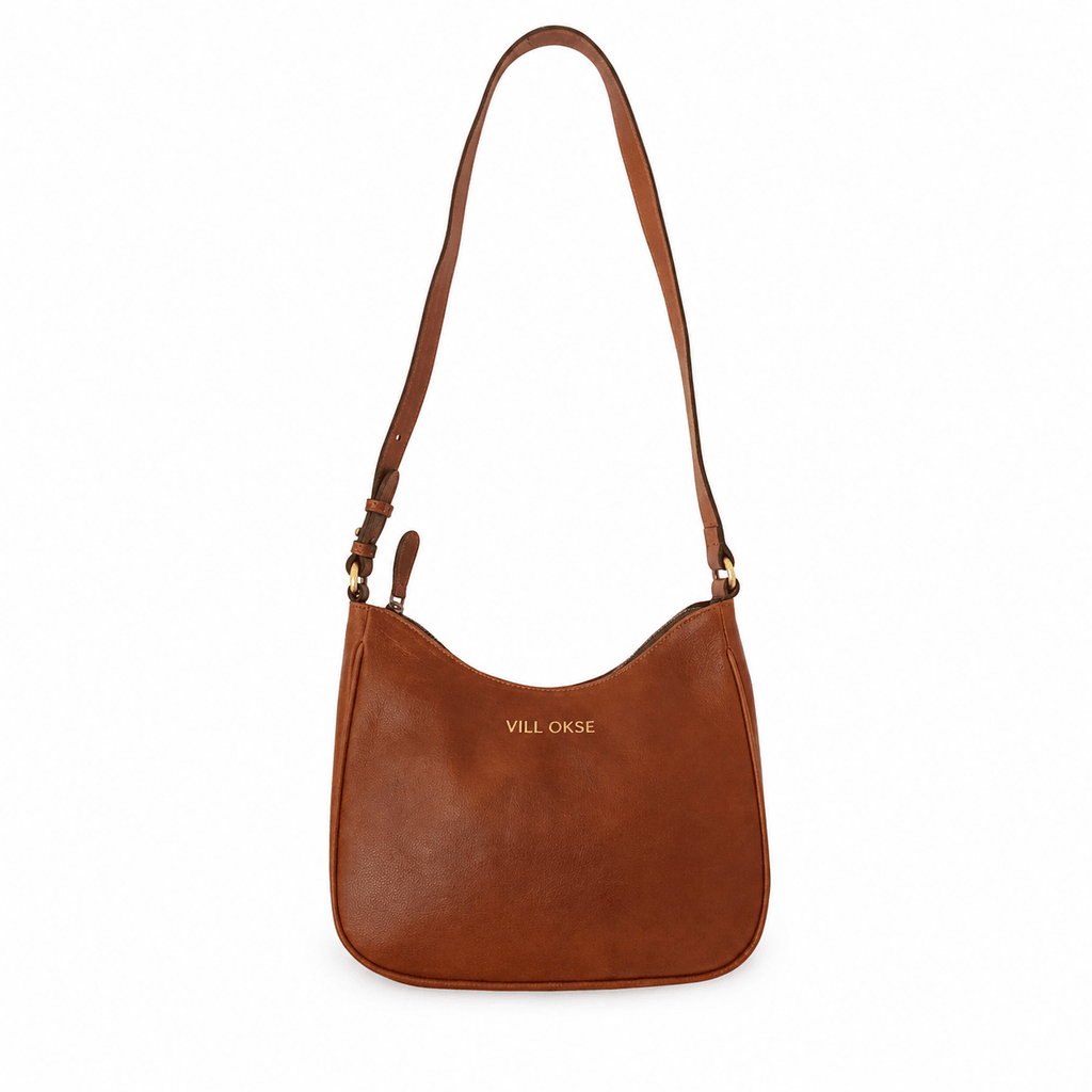 The Jill Leather Shoulder Bag (Cognac Nappa)