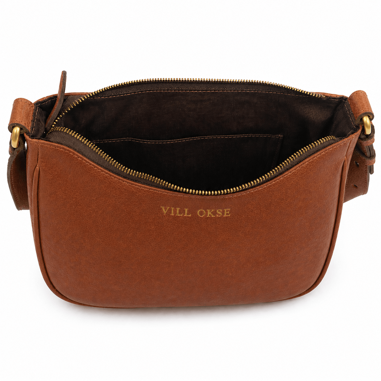 The Jill Leather Shoulder Bag (Cognac Nappa)