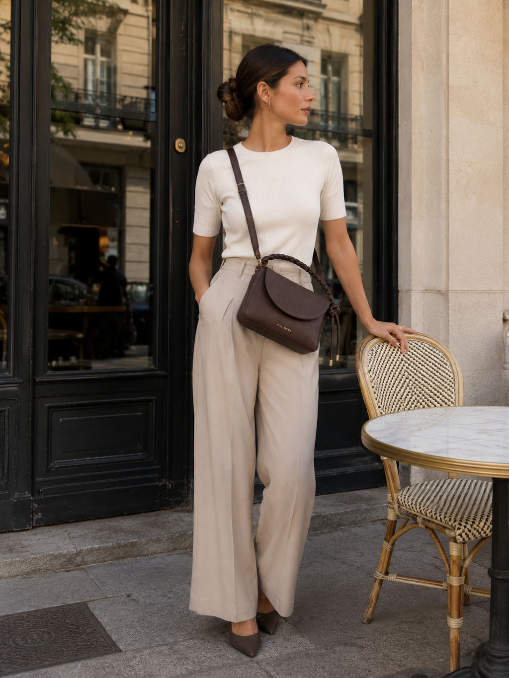 The Irha Leather Sling Bag for Women ( Coffee Brown )