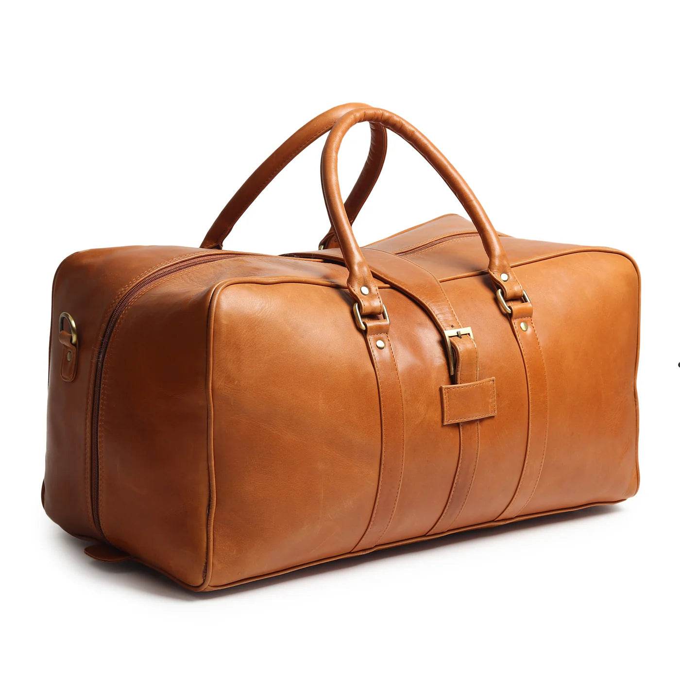 The Bjorn — Genuine Leather Weekender / Duffel Bag — Cognac VT Leather - VILL OKSE