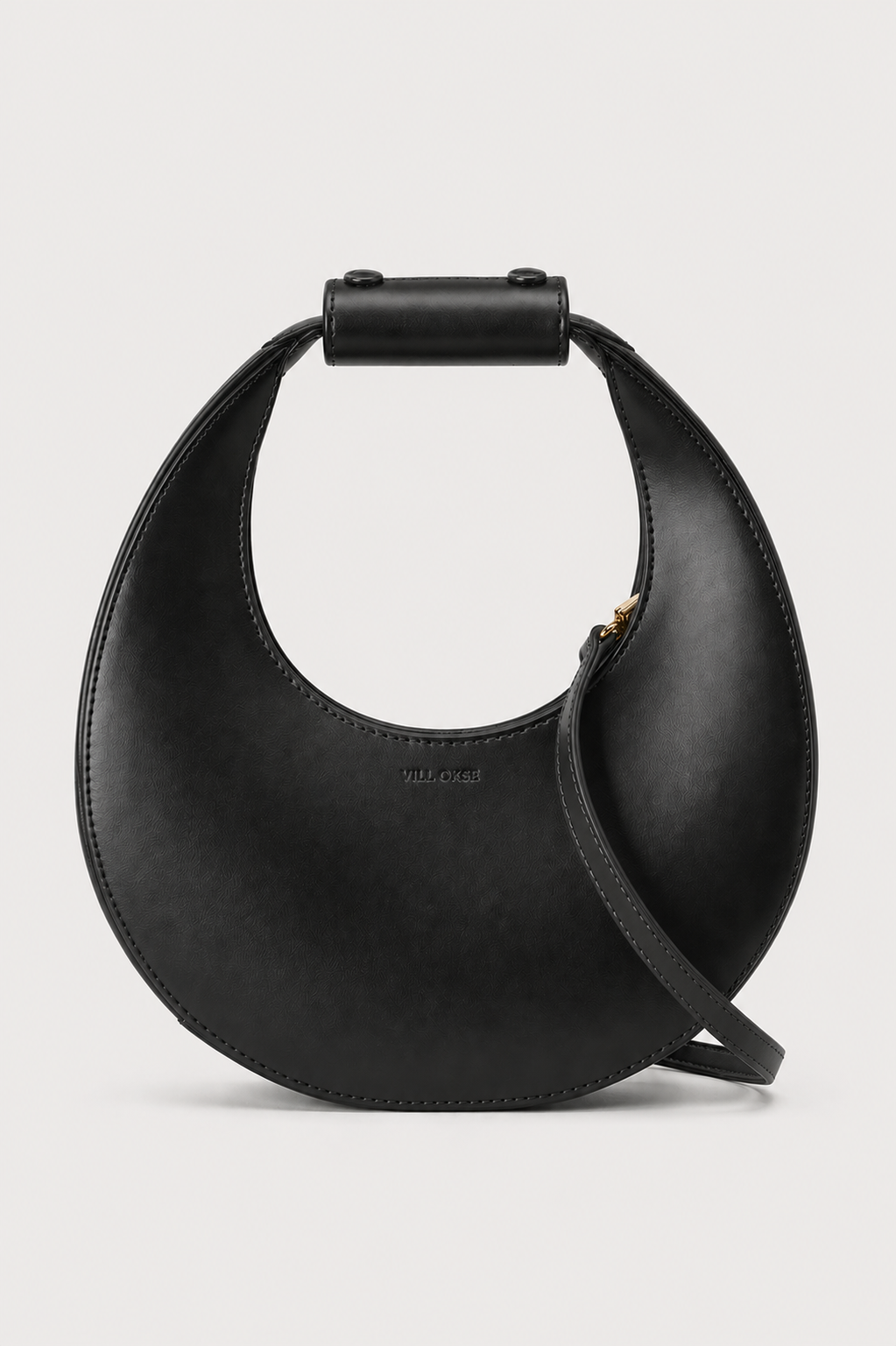 JUDY LEATHER MINI MOON BAG ( BLACK NAPPA )