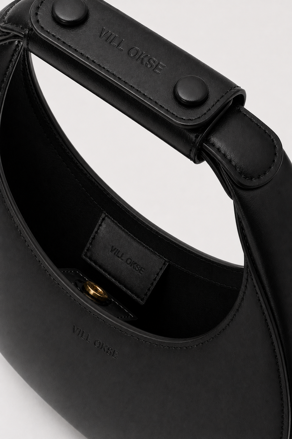 JUDY LEATHER MINI MOON BAG ( BLACK NAPPA )