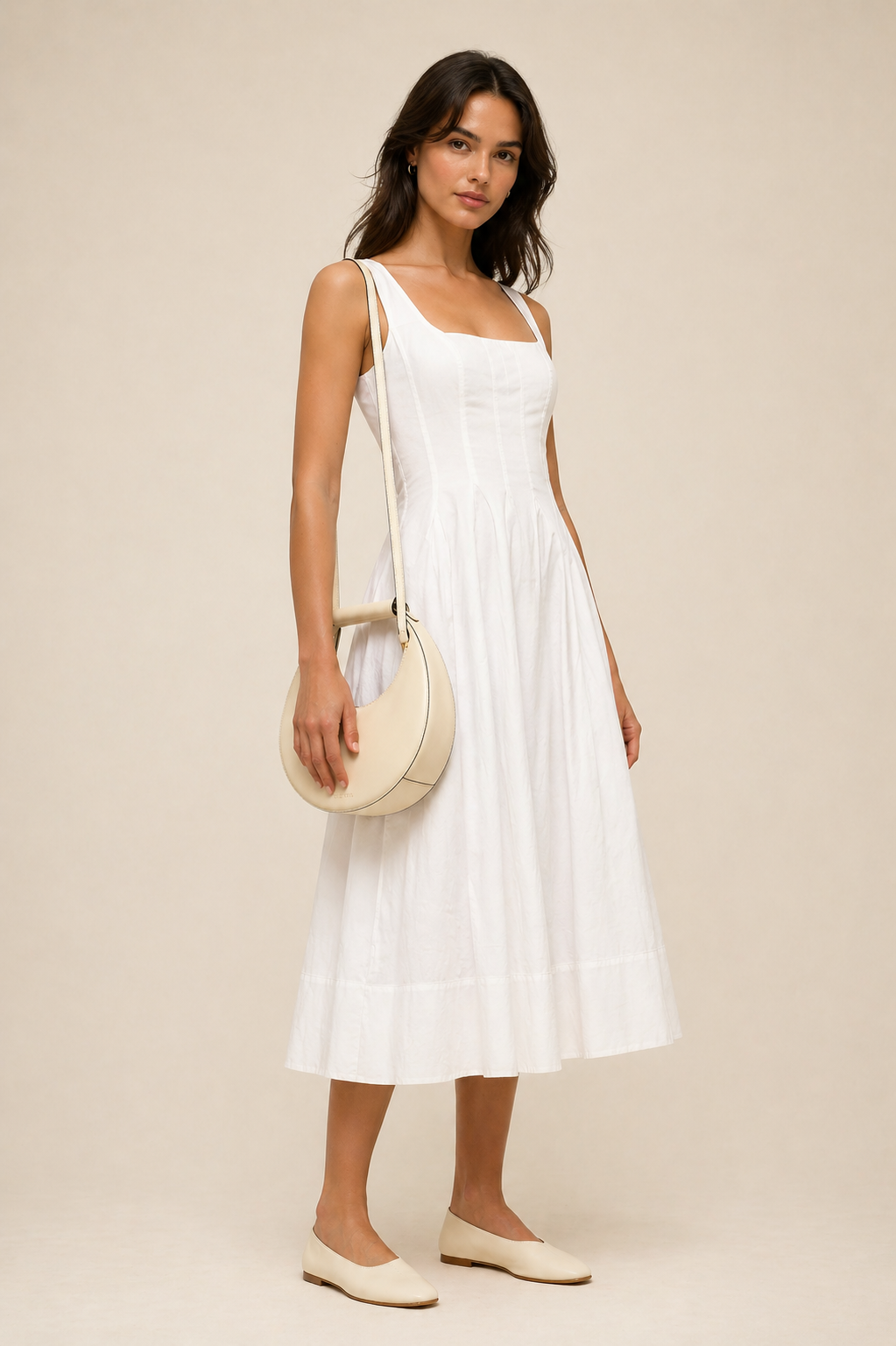 JUDY LEATHER MINI MOON BAG ( OFF CREAM WHITE PDM )