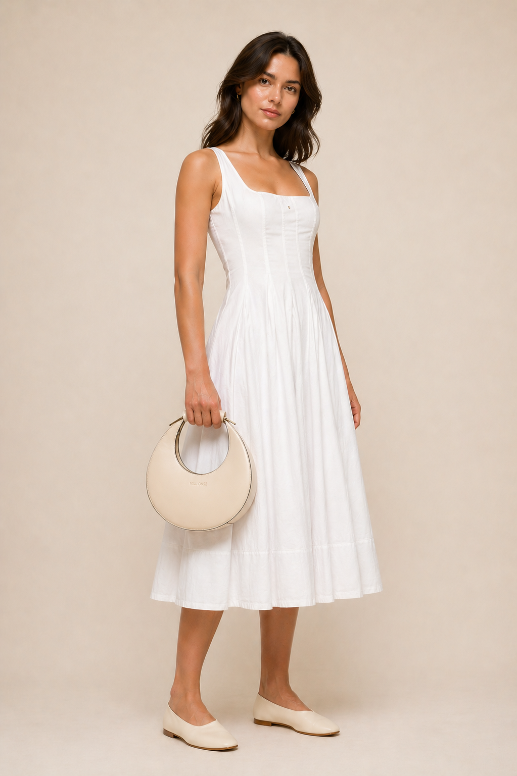 JUDY LEATHER MINI MOON BAG ( OFF CREAM WHITE PDM )