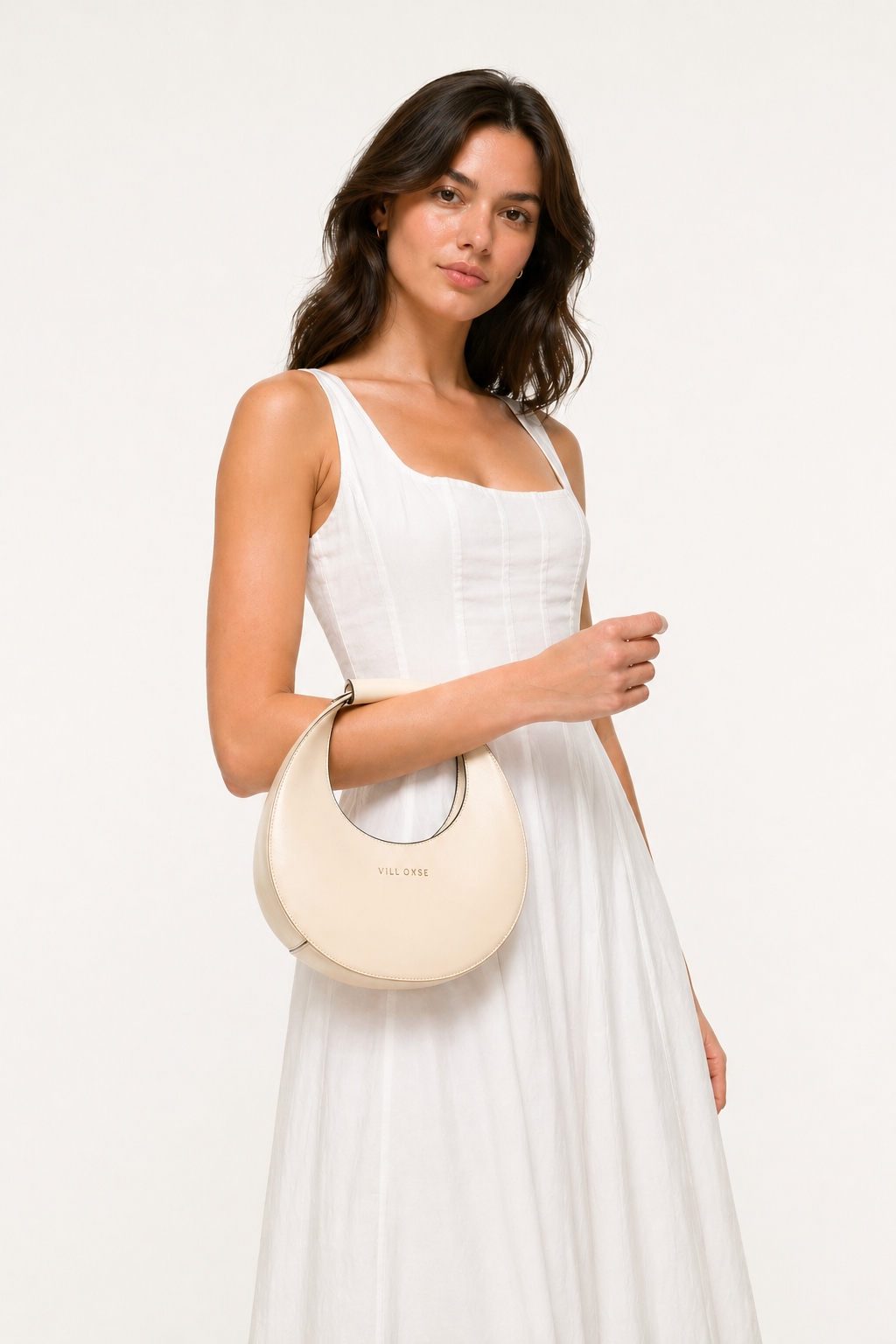 JUDY LEATHER MINI MOON BAG ( OFF CREAM WHITE PDM )