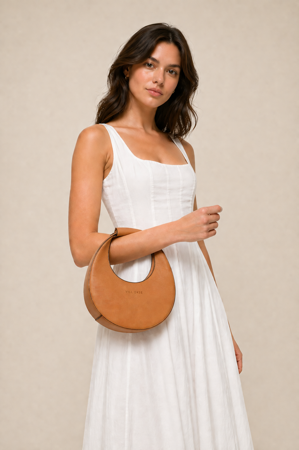 JUDY LEATHER MINI MOON BAG ( CURRY YELLOW PDM )