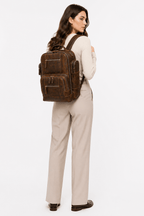 Nomad Leather Backpack (Dark Brown Oil Pull-Up)