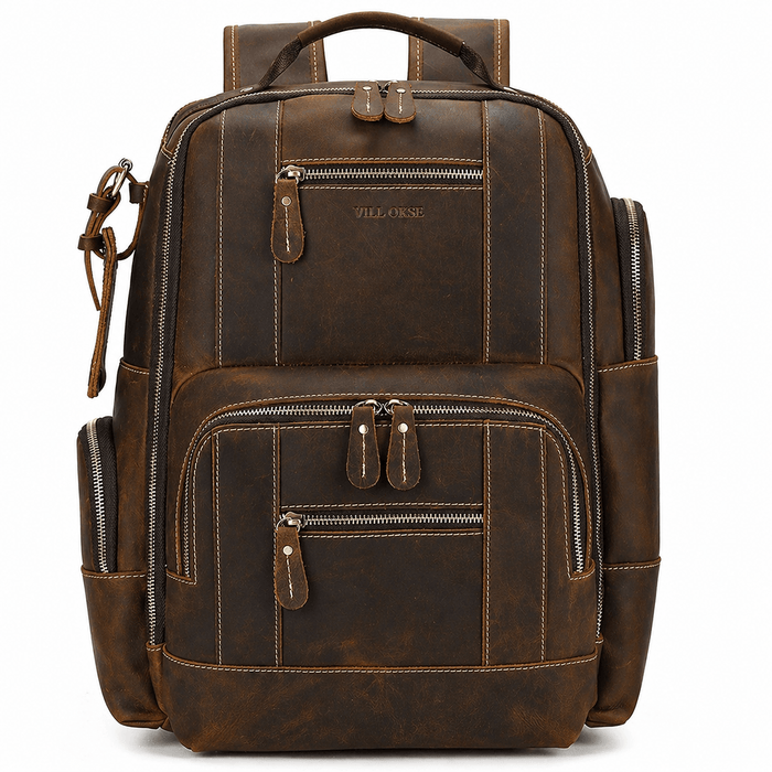 Nomad Leather Backpack (Dark Brown Oil Pull-Up)