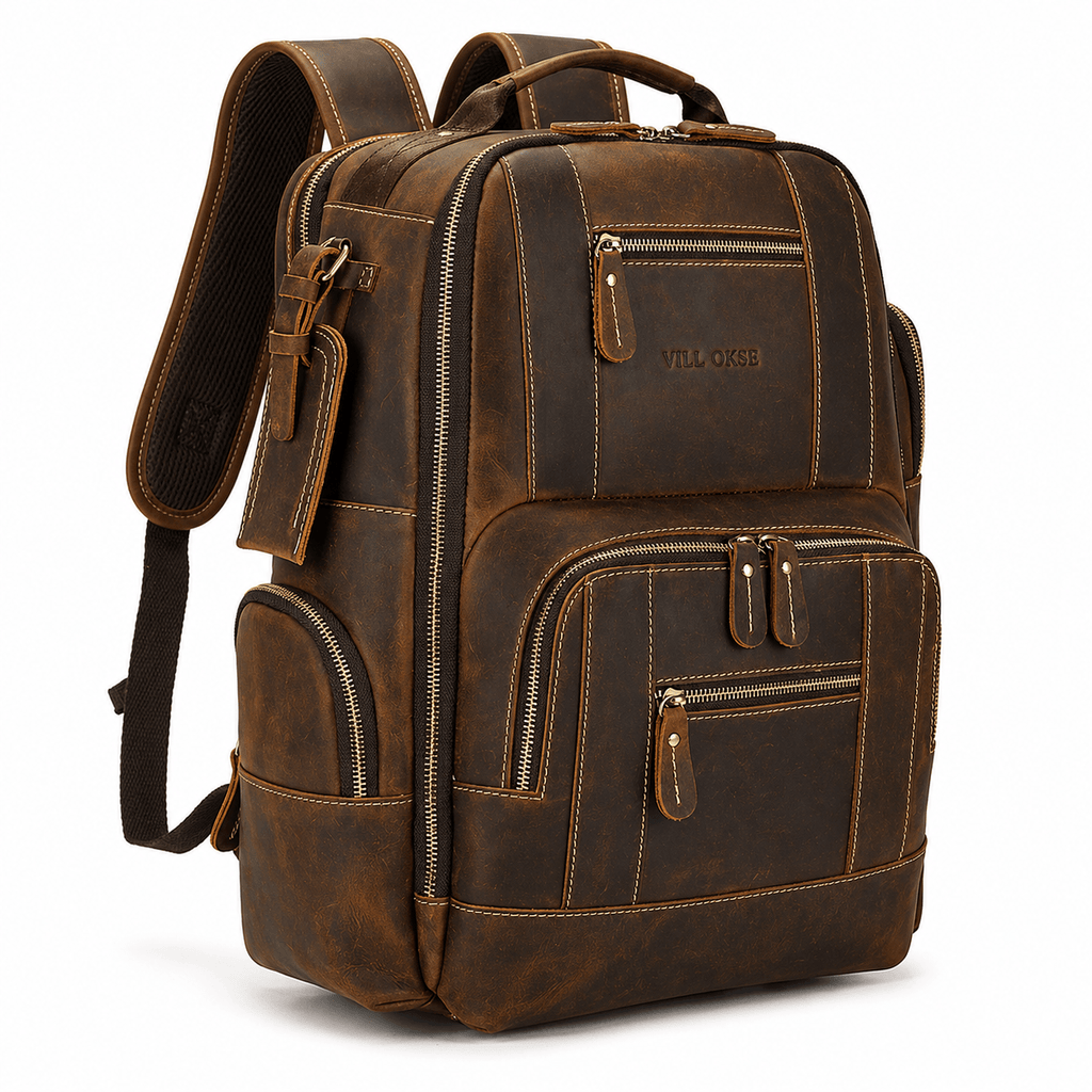 Nomad Leather Backpack (Dark Brown Oil Pull-Up)