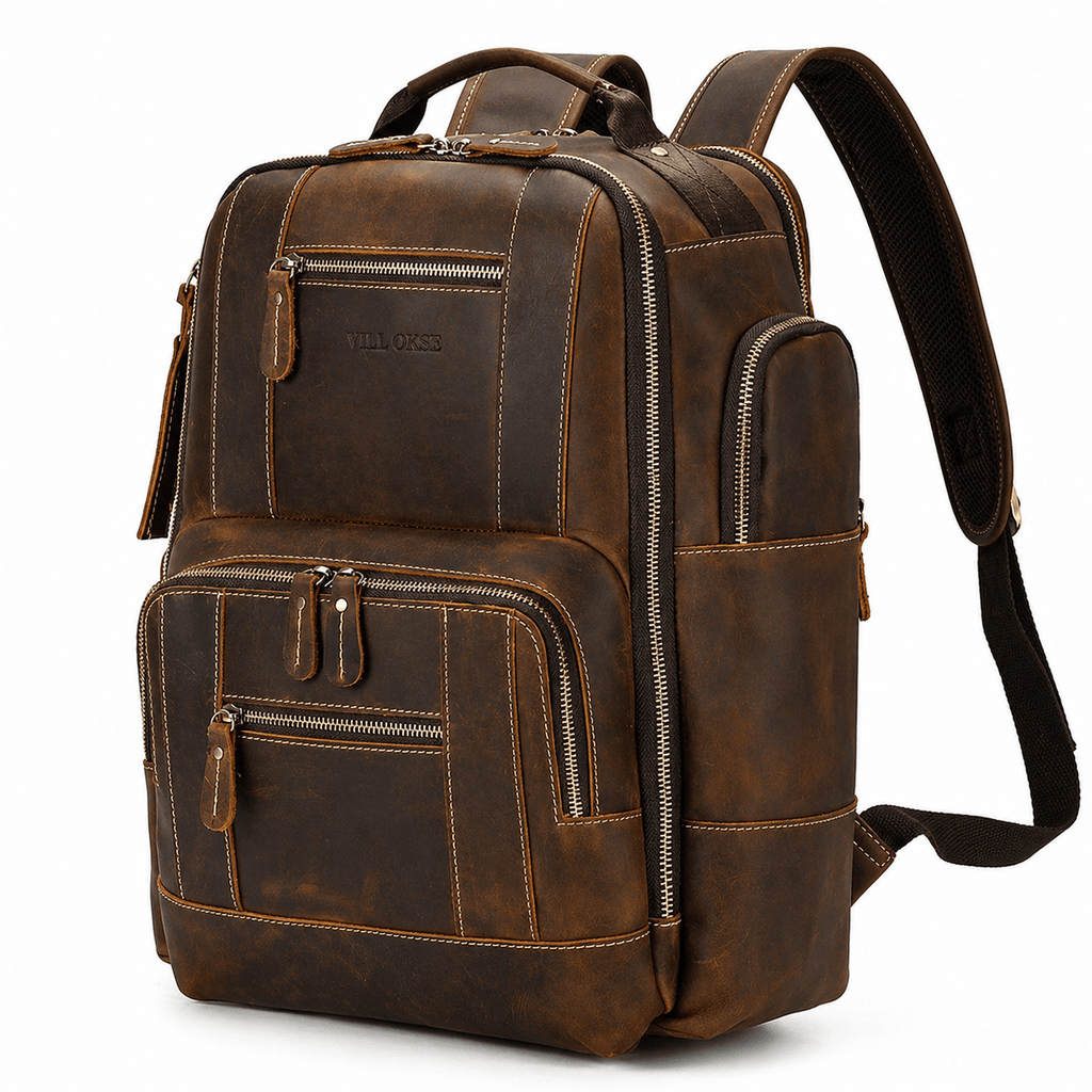 Nomad Leather Backpack (Dark Brown Oil Pull-Up)