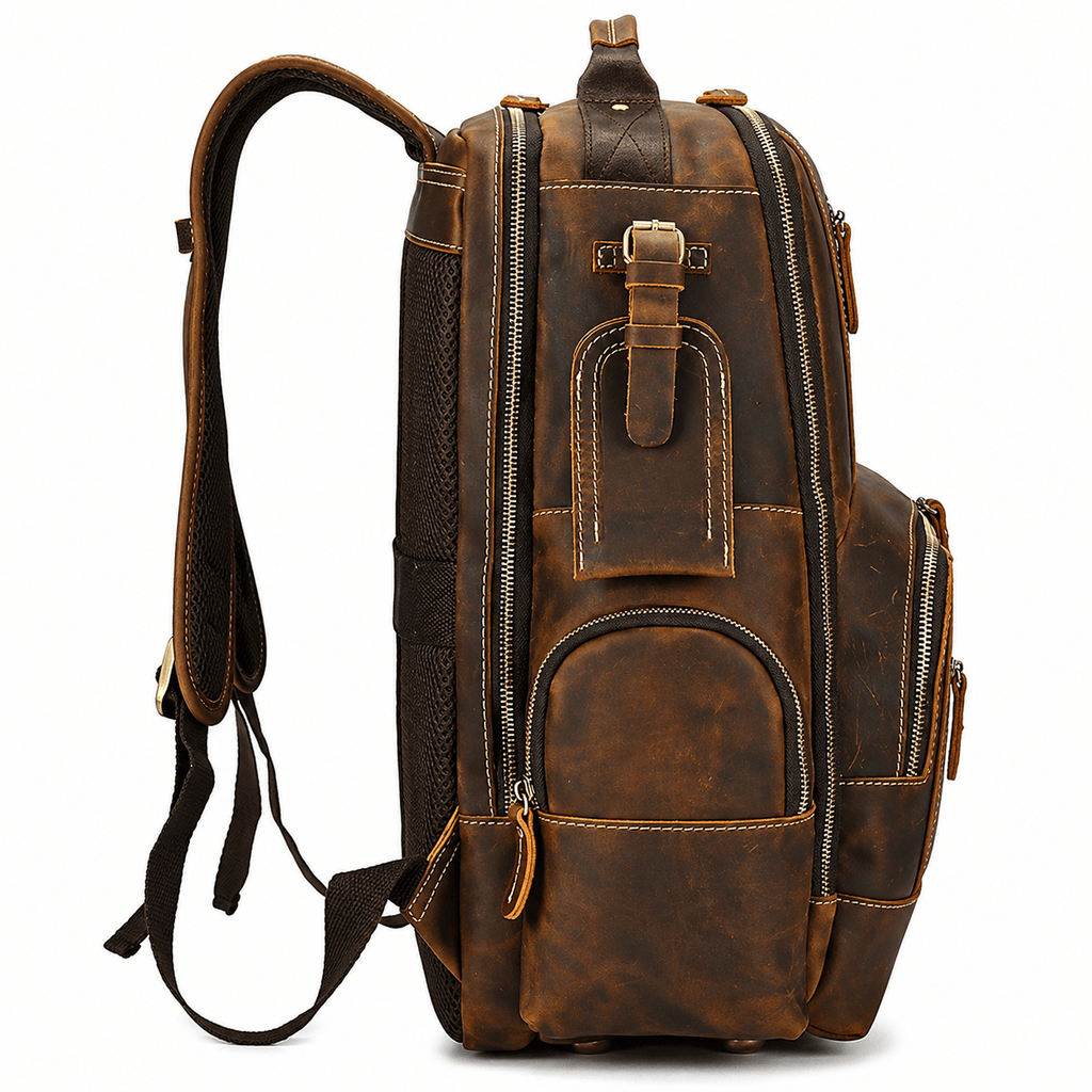 Nomad Leather Backpack (Dark Brown Oil Pull-Up)