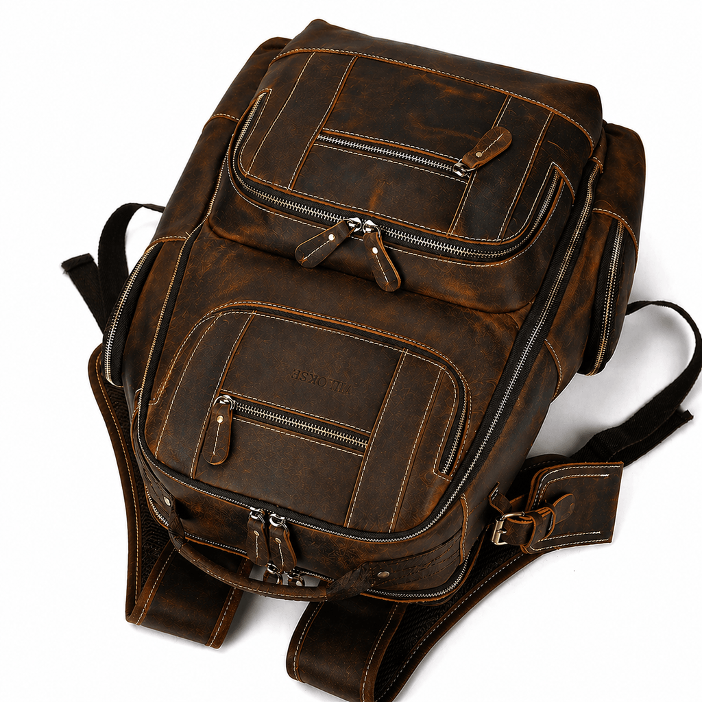 Nomad Leather Backpack (Dark Brown Oil Pull-Up)