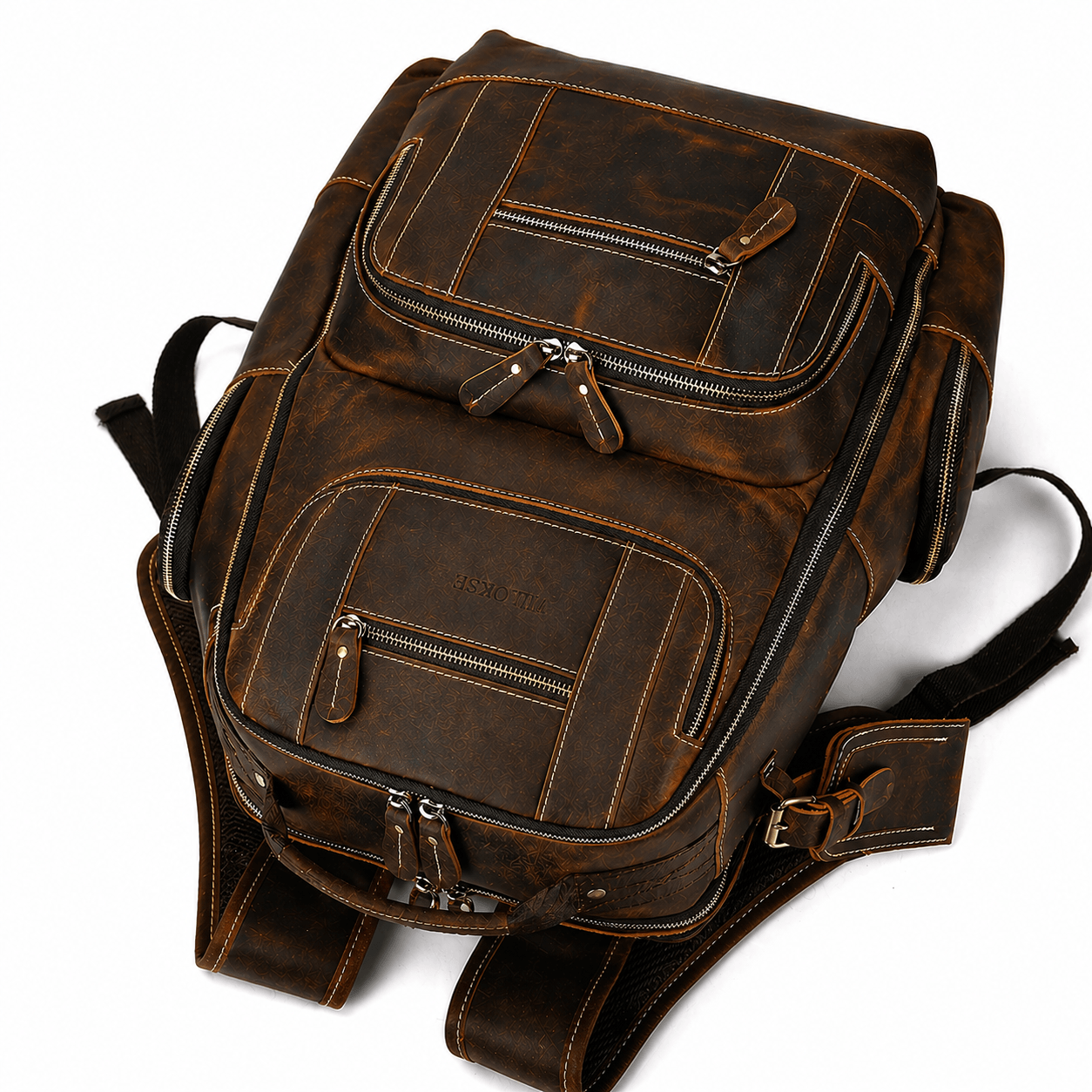 Nomad Leather Backpack (Dark Brown Oil Pull-Up)