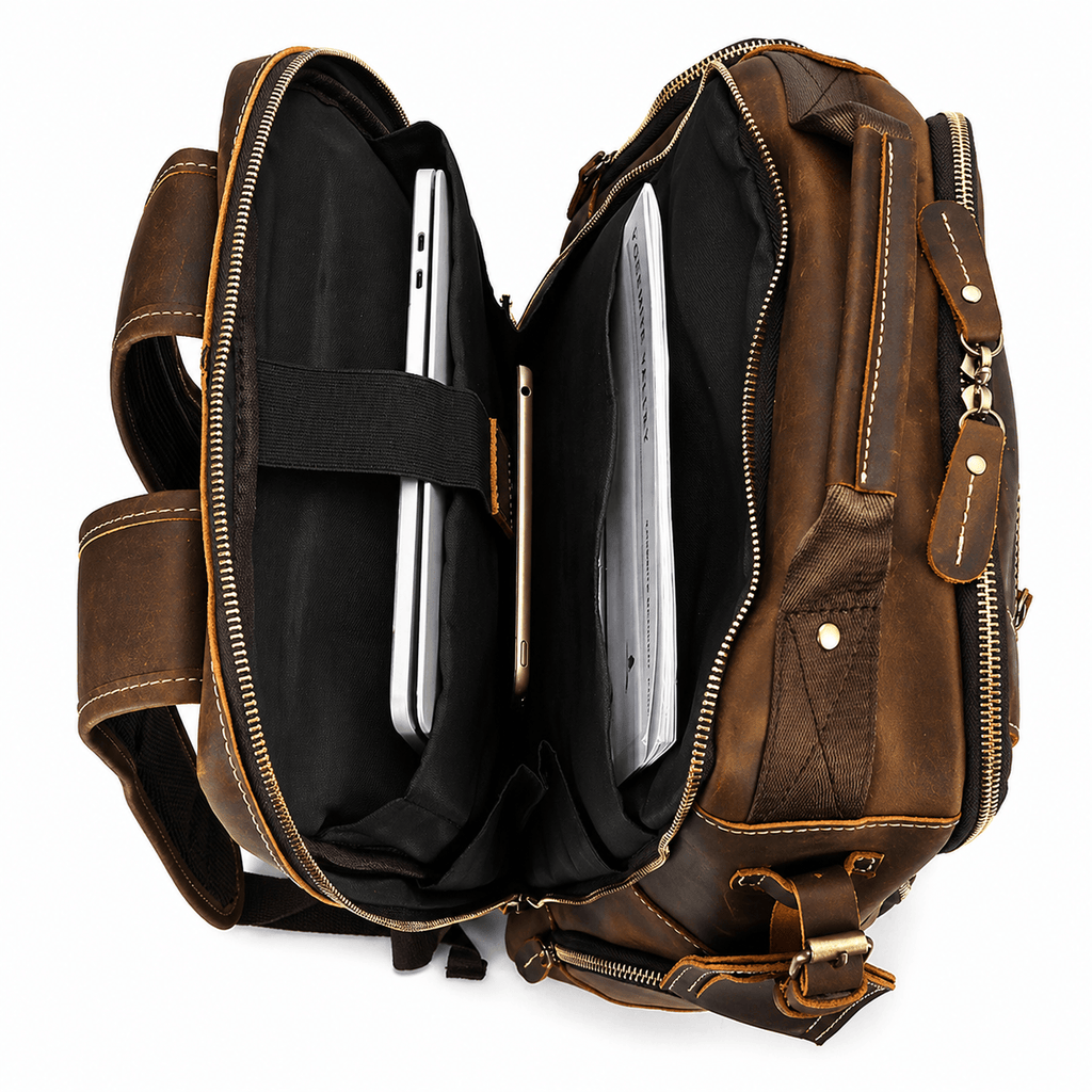 Nomad Leather Backpack (Dark Brown Oil Pull-Up)