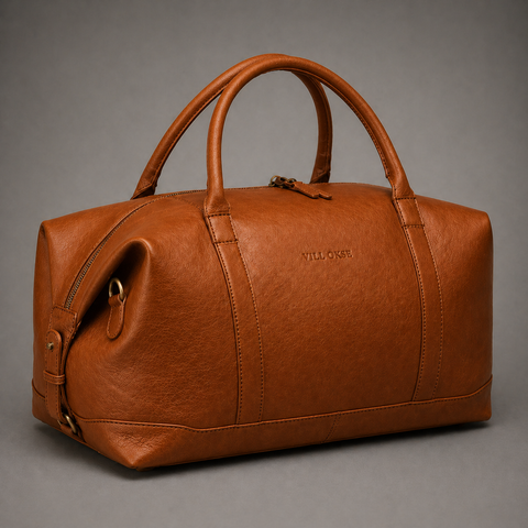 THE REDOIR LEATHER WEEKENDER BAG ( COGNAC VT )