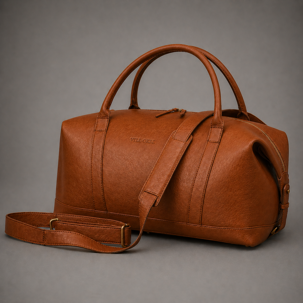 THE REDOIR LEATHER WEEKENDER BAG ( COGNAC VT )