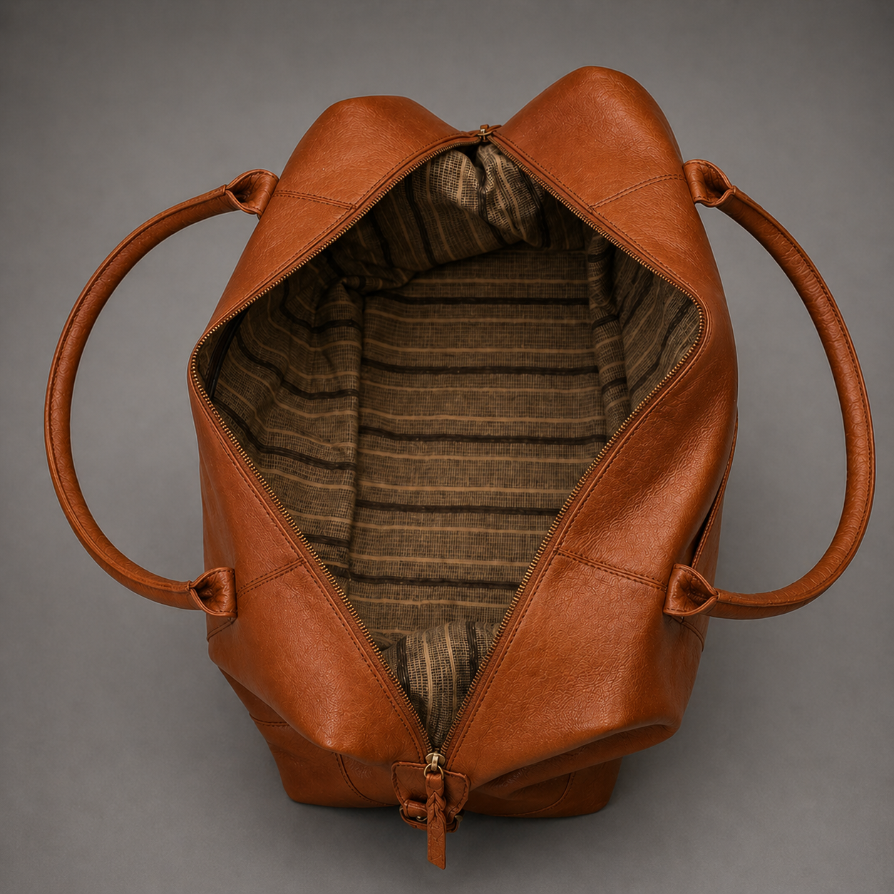 THE REDOIR LEATHER WEEKENDER BAG ( COGNAC VT )