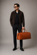THE REDOIR LEATHER WEEKENDER BAG ( COGNAC VT )
