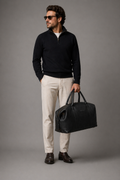 Redoir Leather Weekender Bag (Black Nappa)