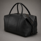Redoir Leather Weekender Bag (Black Nappa)