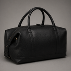 Redoir Leather Weekender Bag (Black Nappa)